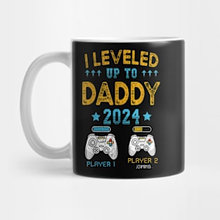 I Leveled Up To Daddy 2024 Funny Soon To Be Dad 2024 Mug